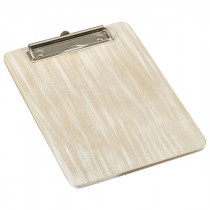 Genware Wooden Menu Clipboard A5 White Washed 18.5x24.5cm