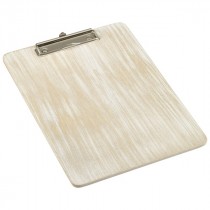 Genware Wooden Menu Clipboard A4 White Washed 24x32cm