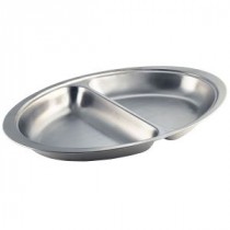 Genware Stainless Steel Banquet Dish 2 Division 500mm