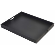 Genware Wooden Butlers Tray Black 53.5x42.5x4.5cm