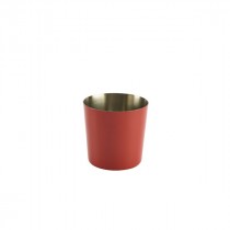 Genware Stainless Steel Red Serving Cup 8.5x8.5cm