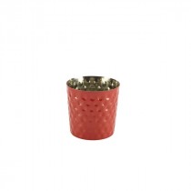 Genware Stainless Steel Red Hammered Serving Cup 8.5x8.5cm